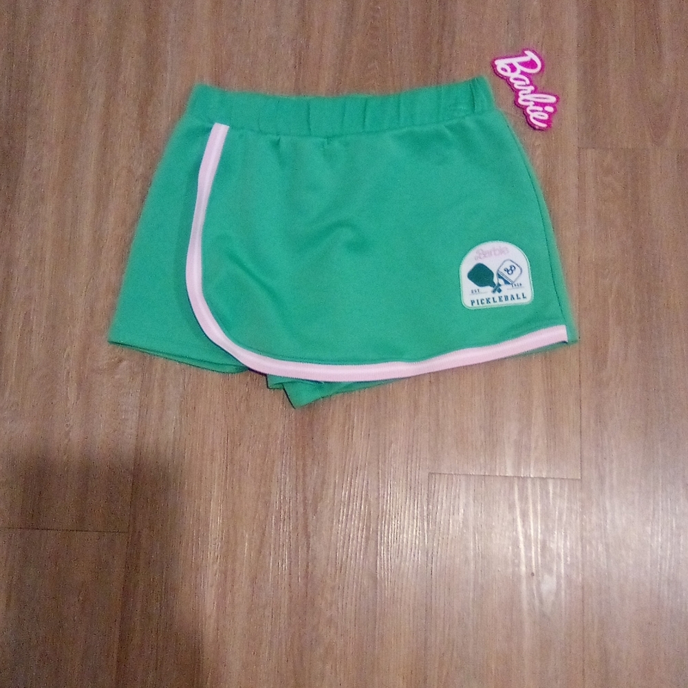 Barbie Green Mini Skirt with Pink Trim